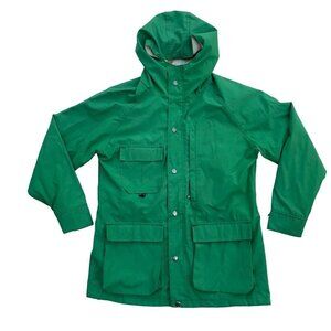 Vintage Woolrich Women's MEDIUM Lightweight Grass Green Hooded Field Coat READ